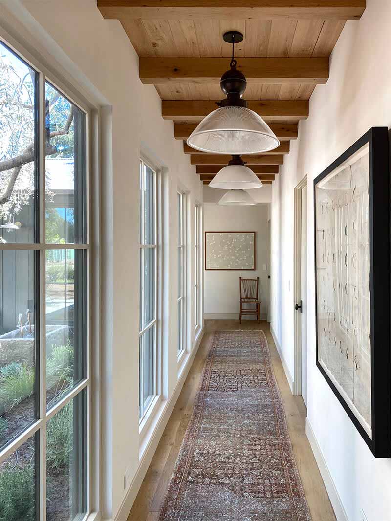 Interior hallway of Amber Lewis's Belgian Farmhouse