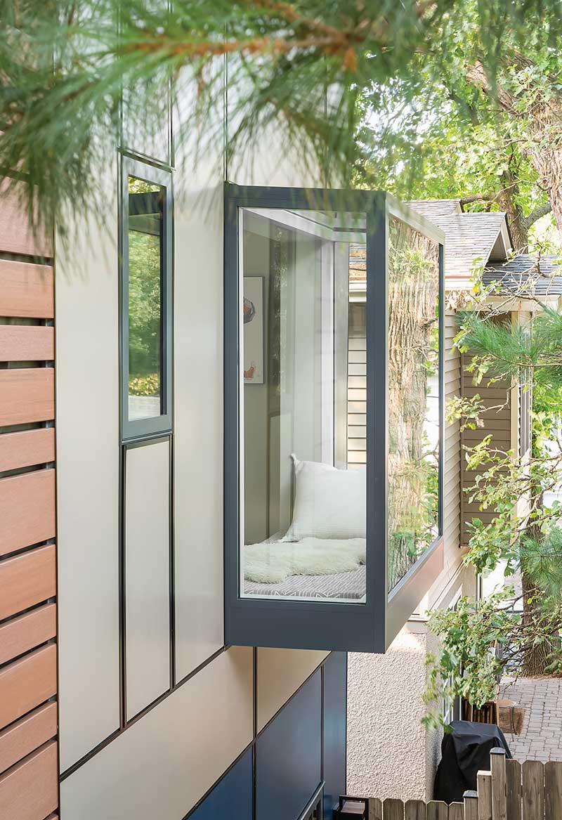 Marvin Skycove on the exterior of Michael Anschel’s southwest Minneapolis home.