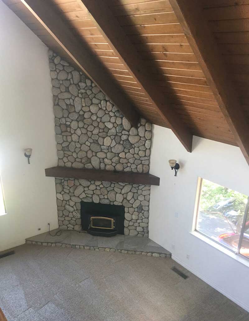 Emily Henderson's Mountain Home Before picture of her family room