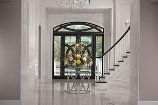 Interior of home with Marvin Signature Coastline Outswing French Door and Marvin Signature Coastline Polygon Window