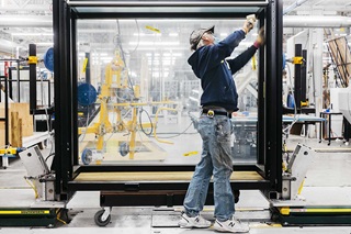 Duane Lislegard Working on Marvin Skycove Window