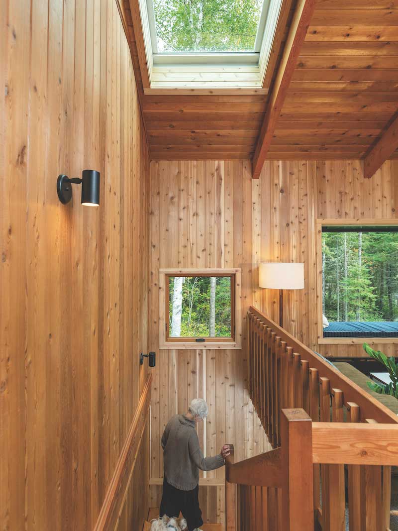 Marvin Awaken Skylight, Marvin Ultimate Awning window, and Marvin Skycove in The Minne Stuga cabin. 