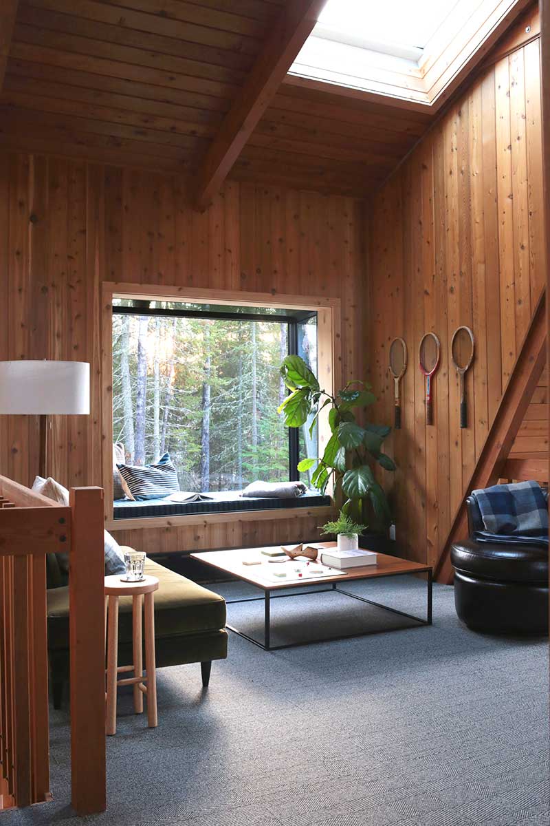 A Marvin Awaken Skylight and Marvin Skycove in the second story loft of Melissa Coleman's The Minne Stuga
