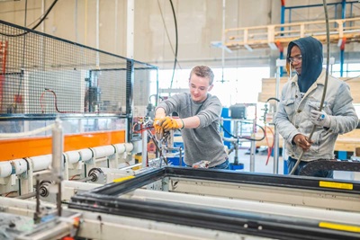 A person working in manufacturing at Marvin
