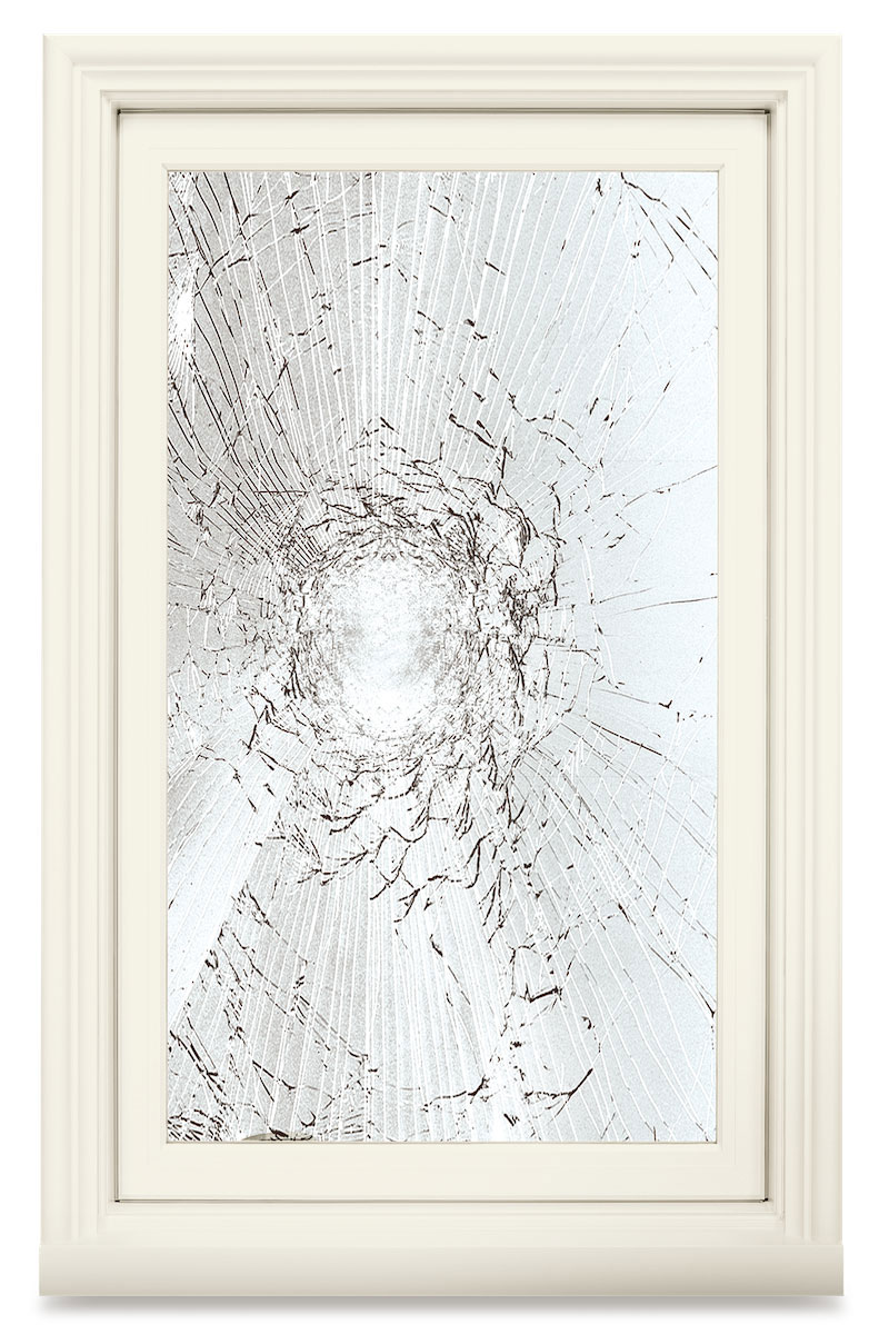 Laminated glass in a Marvin window.