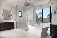 Bathroom with Marvin Signature Coastline Direct Glaze Window