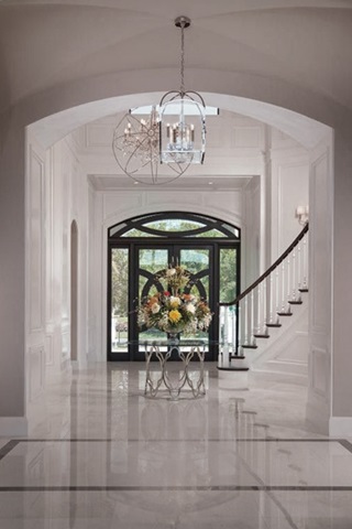 Interior of home with Marvin Signature Coastline Outswing French Door and Marvin Signature Coastline Polygon Window