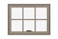 Elevate Awning Narrow Frame Window Exterior View in Pebble Gray