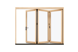 Marvin Elevate Bi-Fold Door Interior product shot with Pine finish 