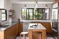 Kitchen with Marvin Elevate Double Hung and Glider windows
