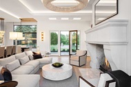 Interior of home with Marvin Elevate Inswing French Door, Casement and Picture windows