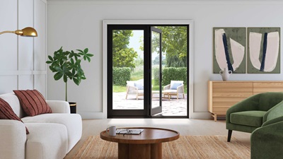 Living Room with Marvin Elevate Outswing French Door