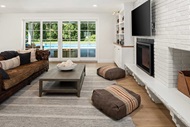 Living room with Marvin Elevate Sliding French Door