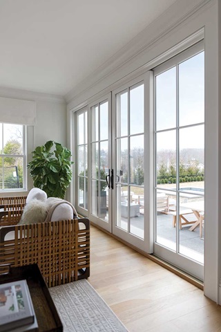 Living room with Marvin Elevate Sliding French Door