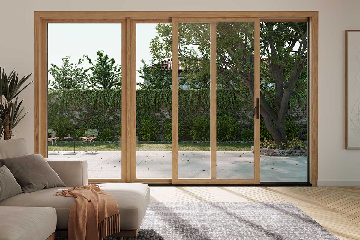 Living room with Marvin Elevate Sliding Patio Door