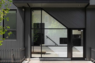 Exterior of home with Marvin Essential Direct Glaze windows and Polygon Windows