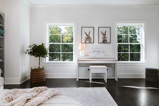 Bedroom with Marvin Essential Double Hung Windows