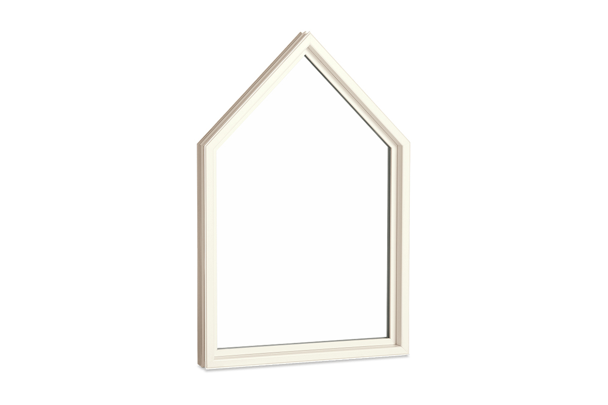 Marvin Essential Specialty Shape Pentagon Window Interior View In Stone White