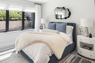 Bedroom with modern casement windows