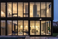 Exterior of home with Marvin Modern Direct Glaze, Casement and Awning windows 