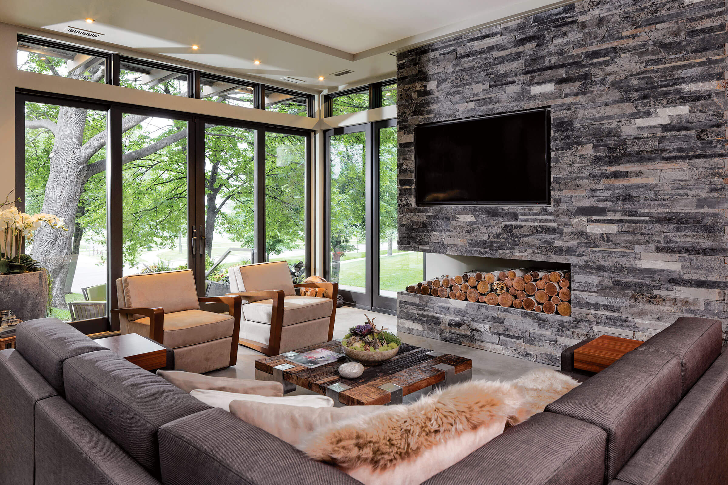 Living Room With Elevate Awning And Elevate Casement Windows