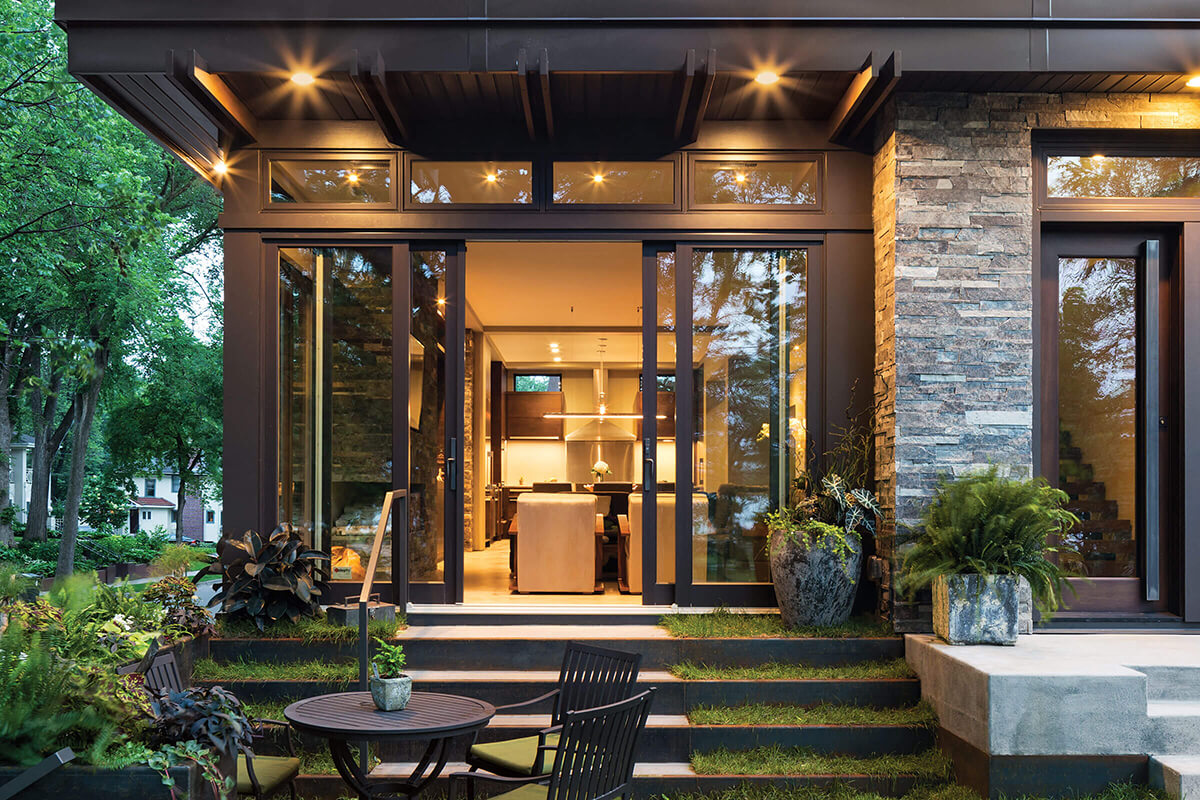 Contemporary Home With Elevate Swinging French Door