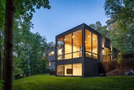 Exterior of home with Marvin Modern direct glaze and awning windows 