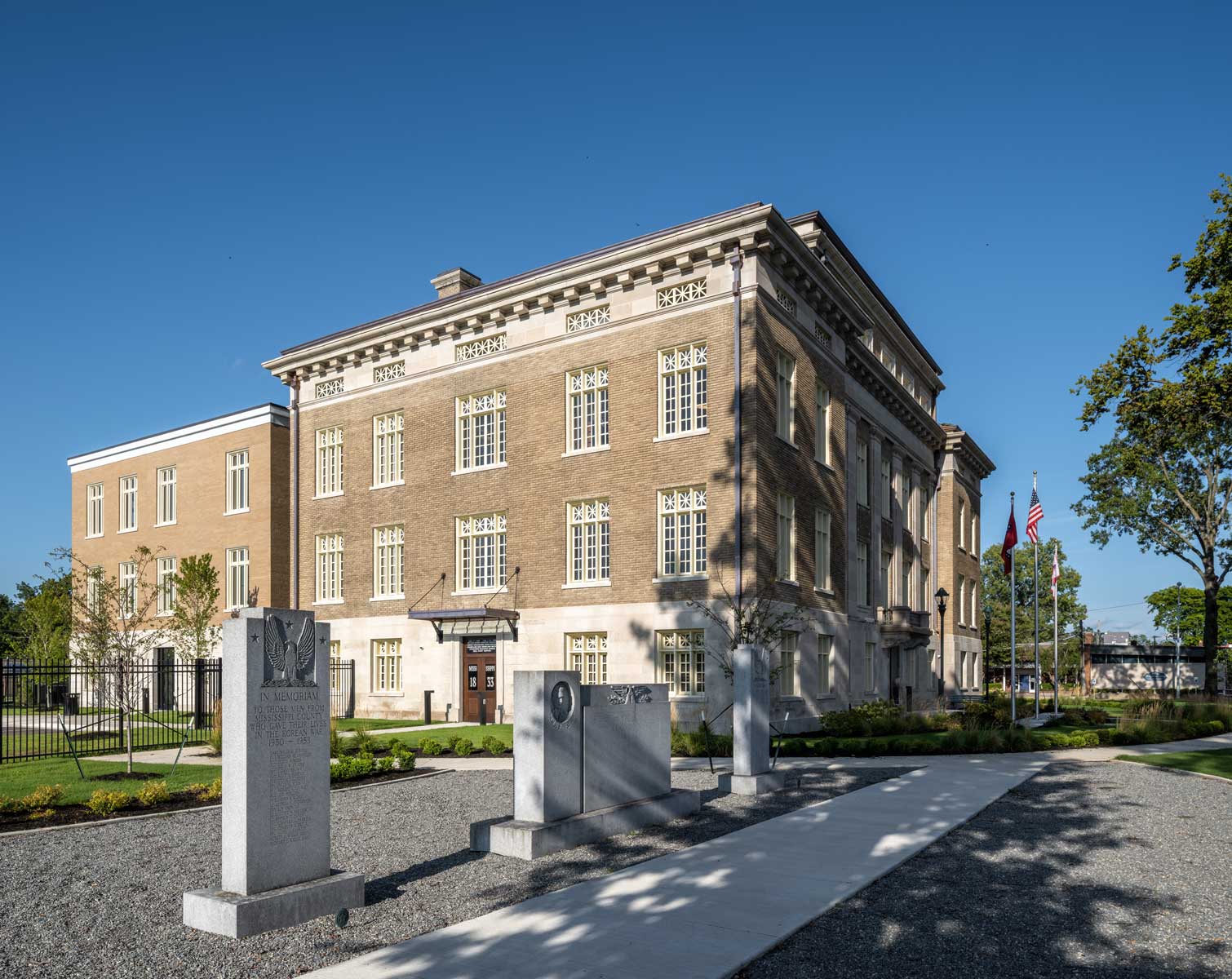 The exterior of the Mississippi County Courthouse, featuring Marvin windows.