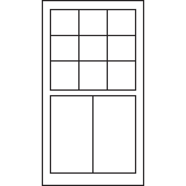 Top Sash Rectangular 3w3h Bottom Sash Rectangular 2w1h