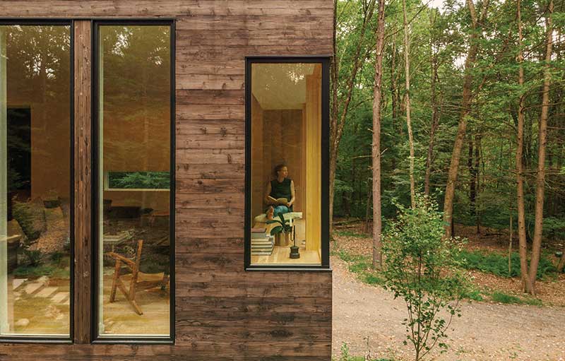 Marvin Ultimate Direct Glaze Narrow Frame Corner window in a contemporary home