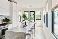 Kitchen with Marvin Essential Casement and Picture Windows and Ultimate Inswing French Door