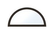 Exterior product shot of Marvin Coastline Direct Glaze Narrow Frame Round Top window with Bronze Finish