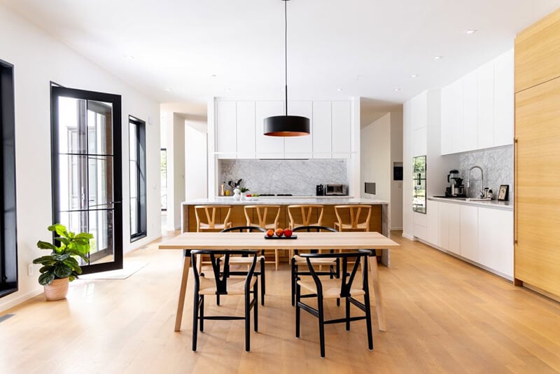 Open corner house kitchen