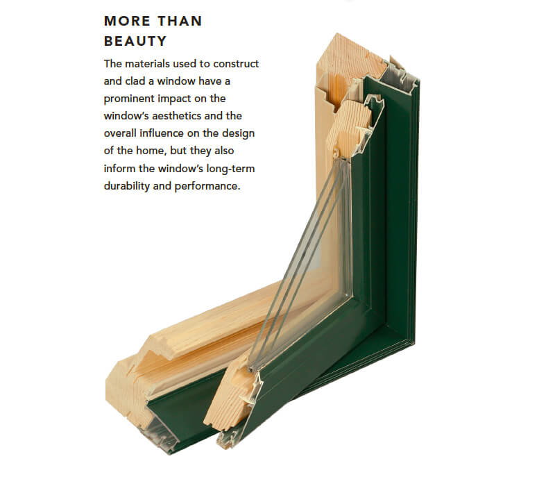 Cut away of window showing the materials used