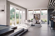 Large Modern Kitchen With Signature Modern Picture Windows