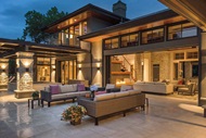 Exterior View Of Beautiful Patio And House With Signature Ultimate Lift And Slide Door
