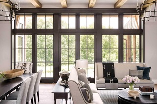 Large Living Room And Dining Room With Signature Ultimate Windows
