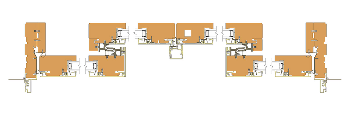 The new Ultimate Sliding door (horizontal cross-section shown in an OXXO configuration)