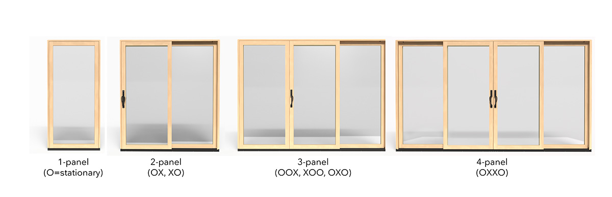 Marvin Ultimate Sliding door system showing configuration options.