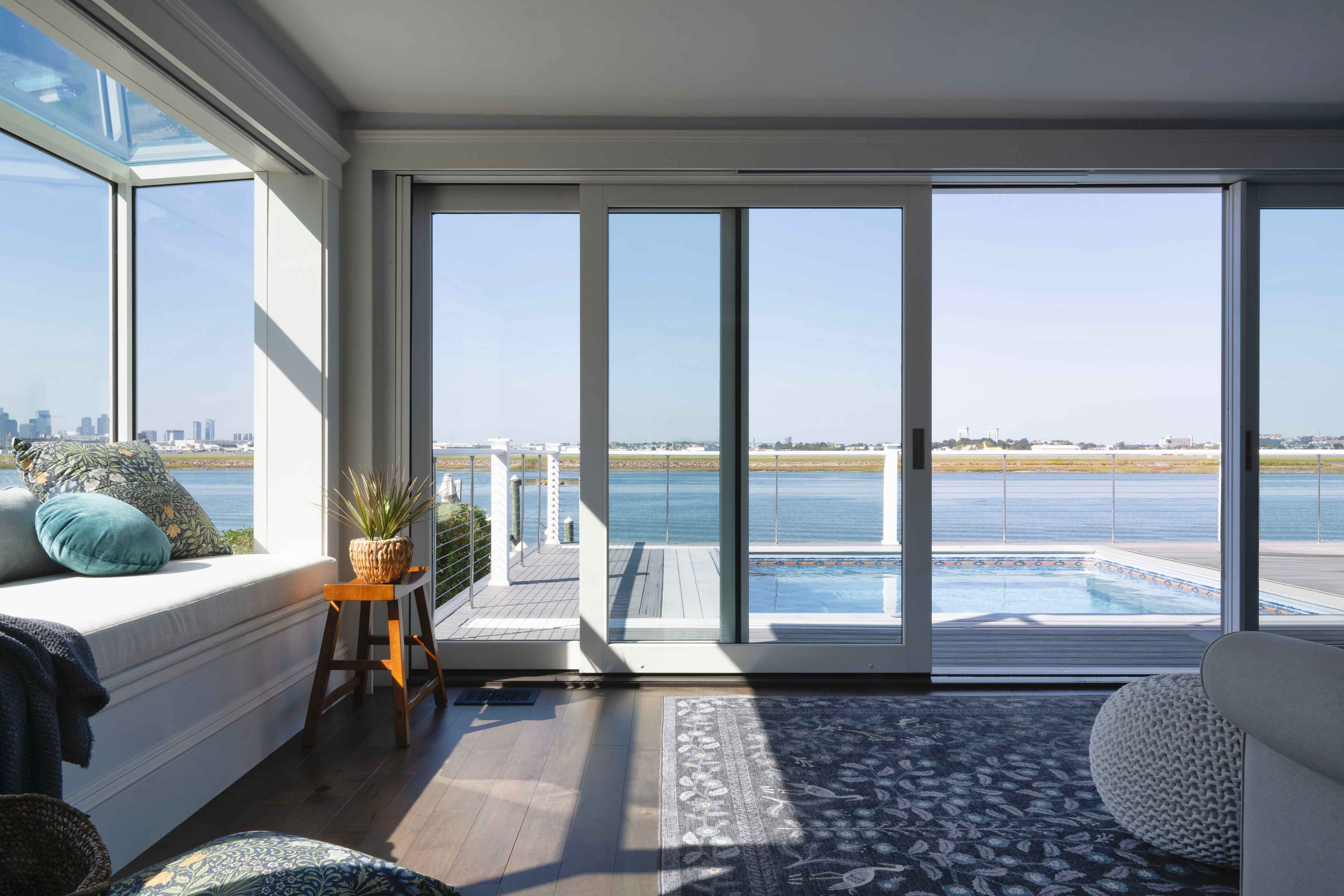 Hotel bedroom with Marvin sliding patio door