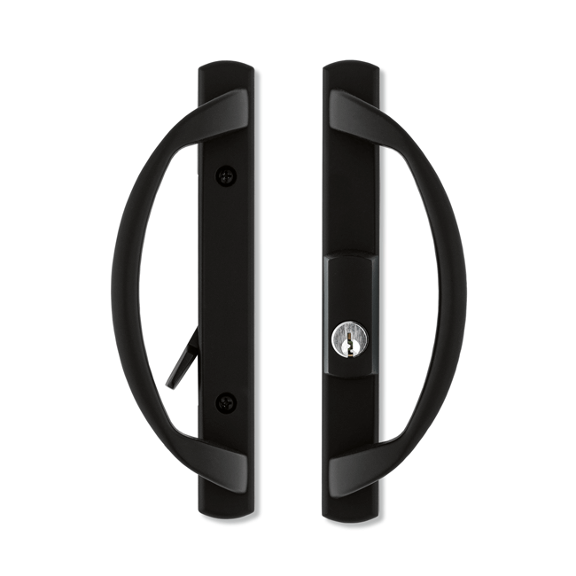 C-Shaped Handle Keyed- Black, Satin Nickel, and White - Multi-Slide Door
