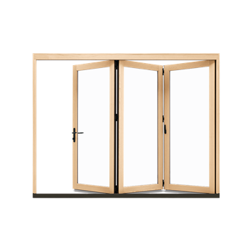 Marvin Elevate Bi-Fold Door Interior product shot with Pine finish 