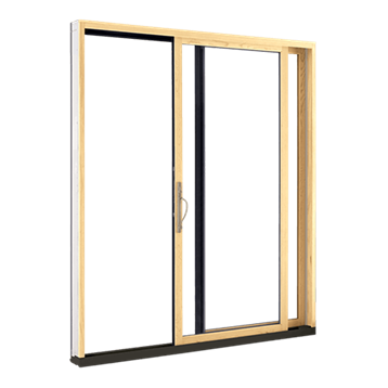 Elevate Sliding Patio Door Interior View In Pine