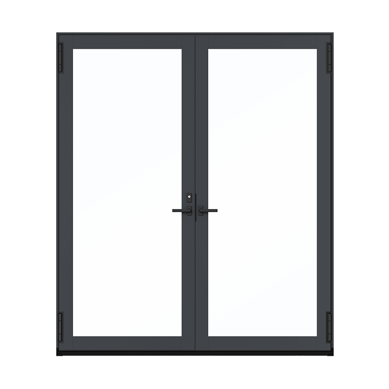 Exterior product shot of Marvin Modern Inswing Door in Gunmetal Finish