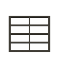 Exterior product shot of Marvin Signature Coastline Glass Garage Door in Bronze Finish