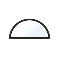 Interior product shot of Marvin Coastline Direct Glaze Narrow Frame Round Top window with Bronze Finish
